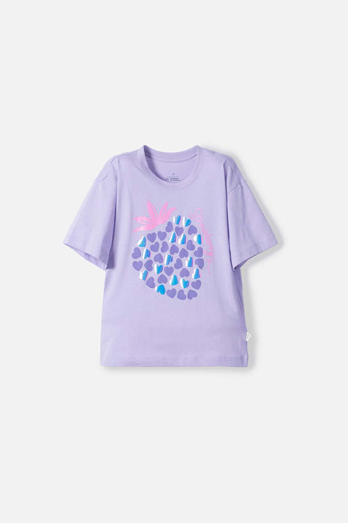 POLERA DE MIC MANGA CORTA LAVANDA CLARO PARA NIÑA