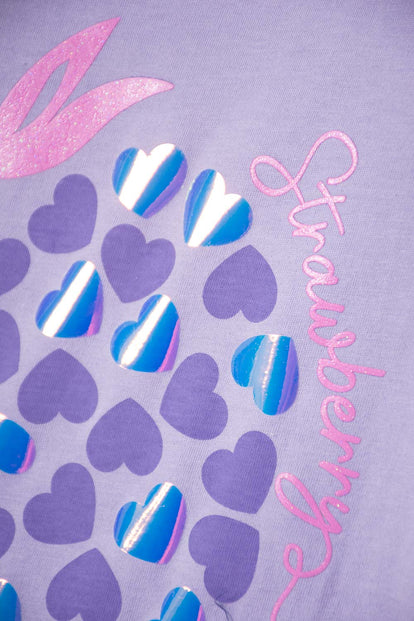 POLERA DE MIC MANGA CORTA LAVANDA CLARO PARA NIÑA