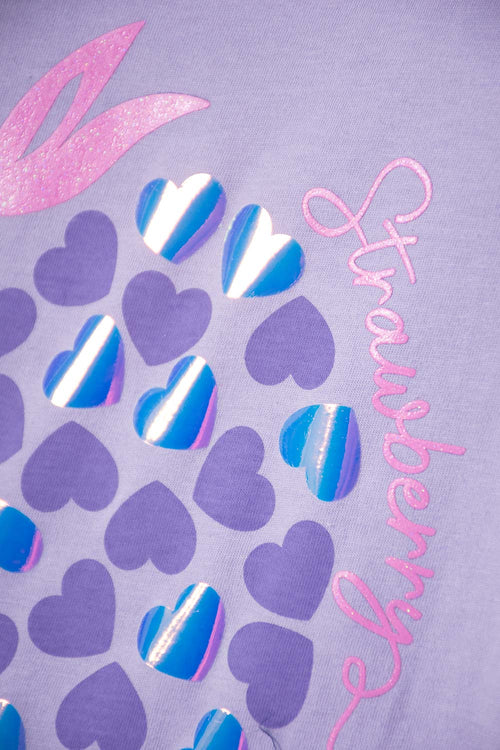 POLERA DE MIC MANGA CORTA LAVANDA CLARO PARA NIÑA