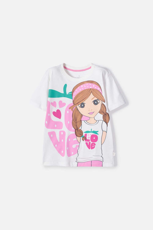 POLERA DE MIC MANGA CORTA MULTICOLOR PARA NIÑA
