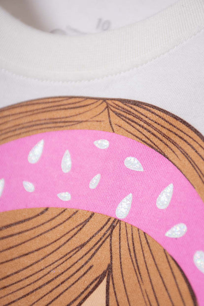 POLERA DE MIC MANGA CORTA MULTICOLOR PARA NIÑA