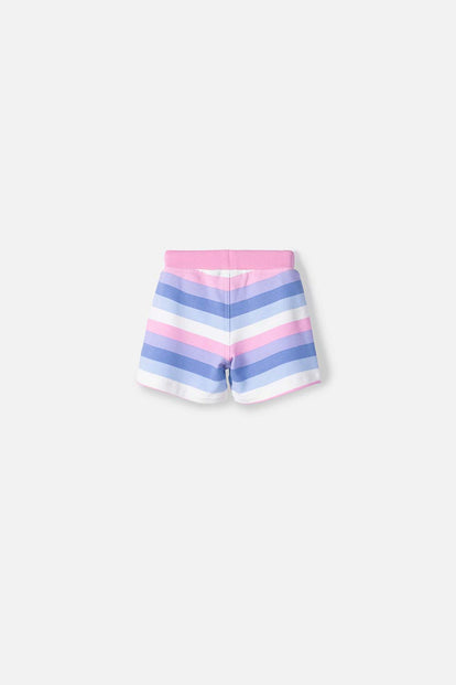 SHORT LITTLEMIC MULTICOLOR CON CORDÓN AJUSTABLE EN CINTURA PARA NIÑA 2T A 5T