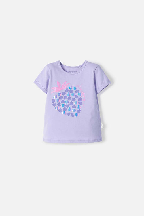 POLERA DE LITTLEMIC MANGA CORTA LAVANDA PARA NIÑA 2T A 5T