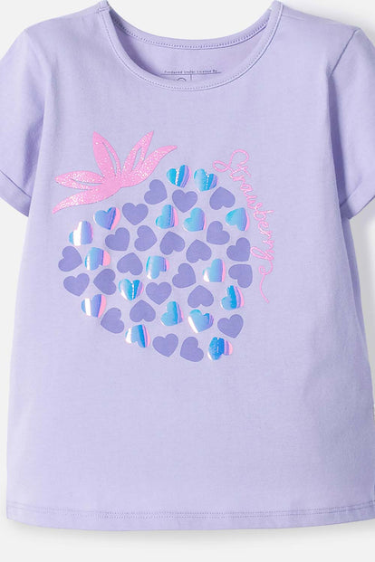 POLERA DE LITTLEMIC MANGA CORTA LAVANDA PARA NIÑA 2T A 5T