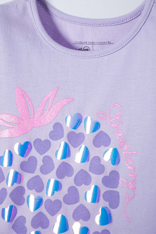 POLERA DE LITTLEMIC MANGA CORTA LAVANDA PARA NIÑA 2T A 5T