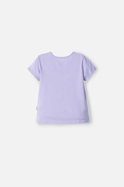 POLERA DE LITTLEMIC MANGA CORTA LAVANDA PARA NIÑA 2T A 5T
