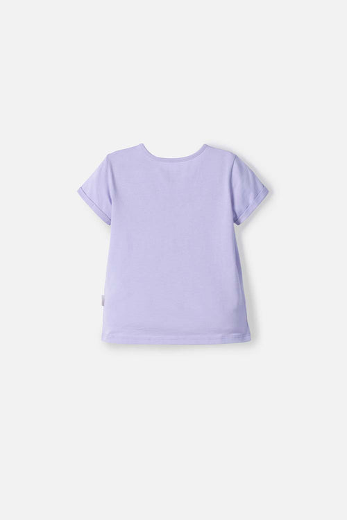 POLERA DE LITTLEMIC MANGA CORTA LAVANDA PARA NIÑA 2T A 5T