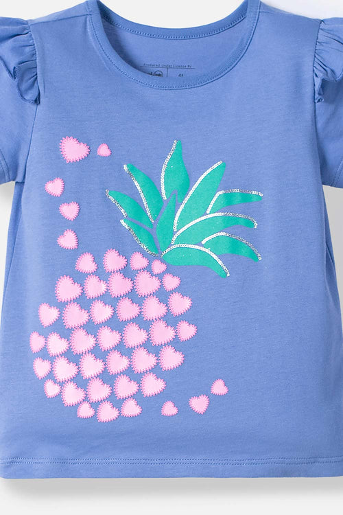 POLERA LITTLEMIC AZUL CON BOLERO EN MANGA PARA NIÑA 2T A 5T