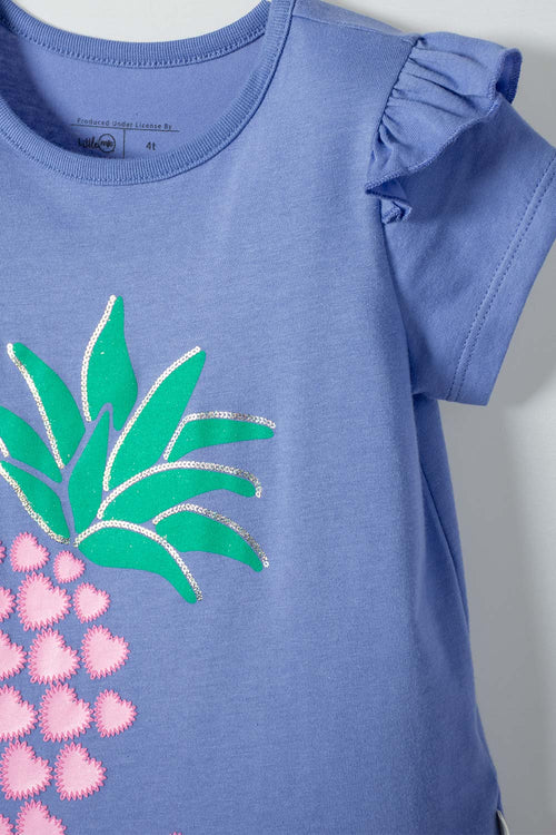 POLERA LITTLEMIC AZUL CON BOLERO EN MANGA PARA NIÑA 2T A 5T