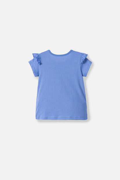 POLERA LITTLEMIC AZUL CON BOLERO EN MANGA PARA NIÑA 2T A 5T
