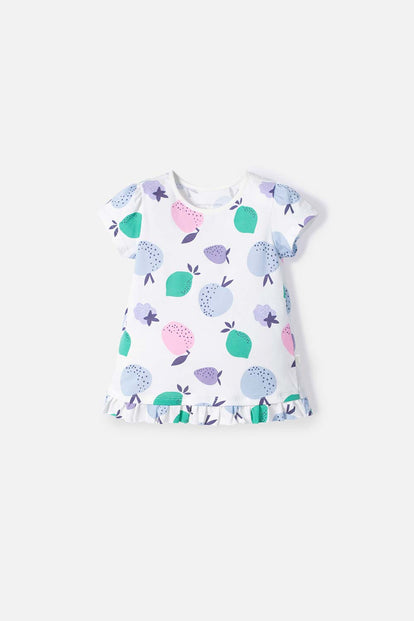 POLERA DE LITTLEMIC MANGA CORTA MARFIL PARA NIÑA 2T A 5T