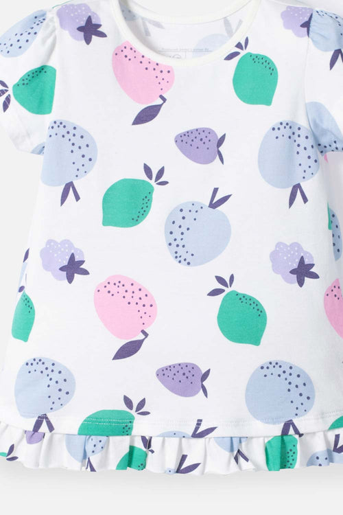 POLERA DE LITTLEMIC MANGA CORTA MARFIL PARA NIÑA 2T A 5T