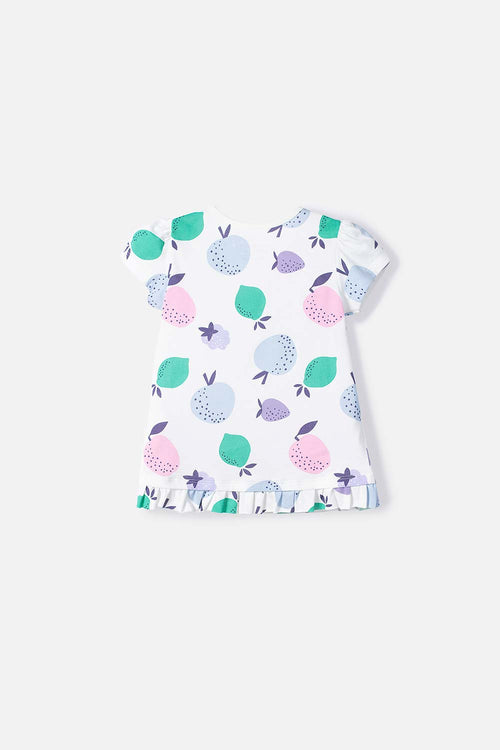 POLERA DE LITTLEMIC MANGA CORTA MARFIL PARA NIÑA 2T A 5T