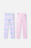 PACK X2 LEGGINS DE MIC MULTICOLOR PARA NIÑA