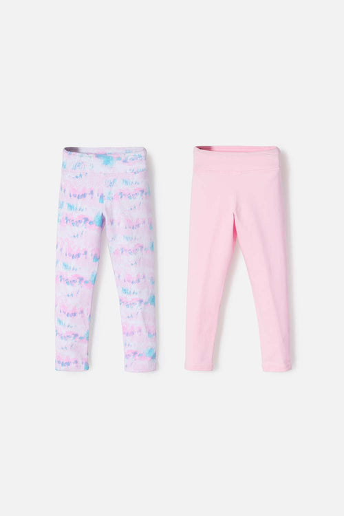 PACK X2 LEGGINS DE MIC MULTICOLOR PARA NIÑA 2T A 5T