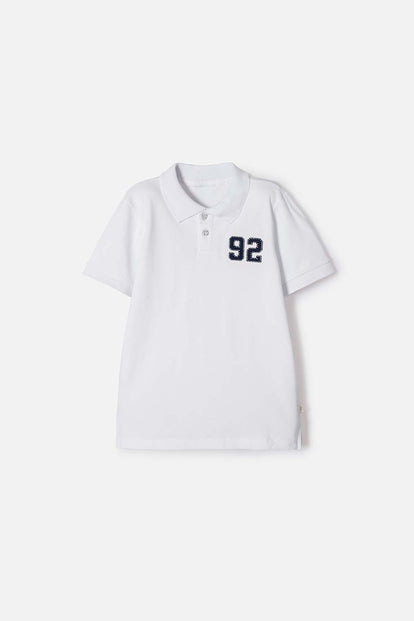 POLERA TIPO POLO MIC BLANCO PARA NIÑO