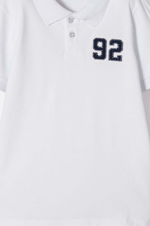 POLERA TIPO POLO MIC BLANCO PARA NIÑO