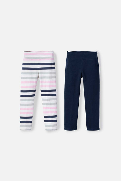 PACK X2 CALZAS LITTLEMIC MULTICOLOR PARA NIÑA 2T A 5T