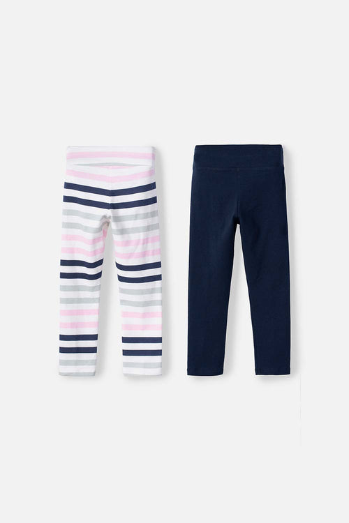 PACK X2 CALZAS LITTLEMIC MULTICOLOR PARA NIÑA 2T A 5T