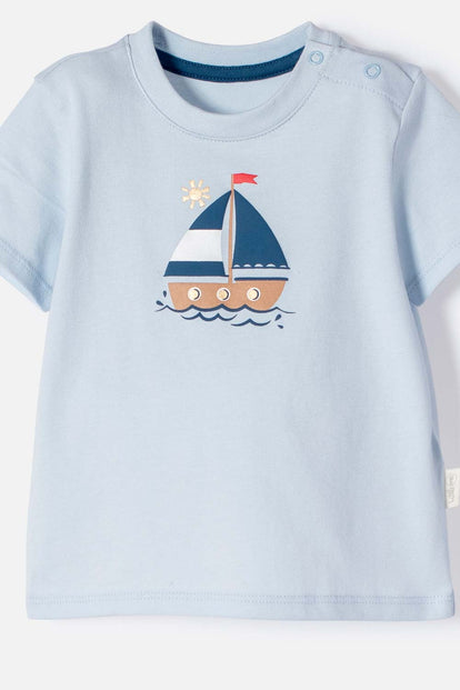 CONJUNTO LITTLEMIC AZUL DE PANTALÓN LARGO PARA BEBÉ NIÑO