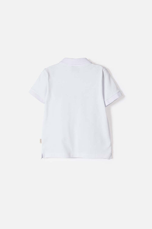 POLERA TIPO POLO DE LITTLEMIC BLANCO PARA NIÑO 2T A 5T