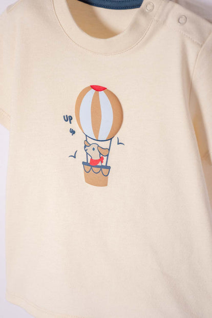 CONJUNTO LITTLEMIC CAFÉ Y TAUPE DE PANTALÓN LARGO PARA BEBÉ NIÑO