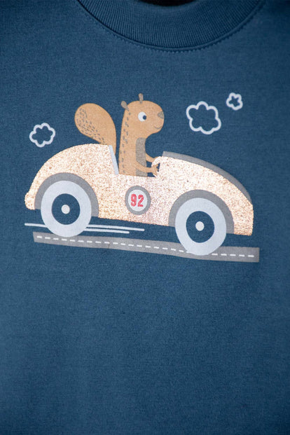 CONJUNTO LITTLEMIC AZUL Y GIRS MANGA CORTA PARA BEBÉ NIÑO