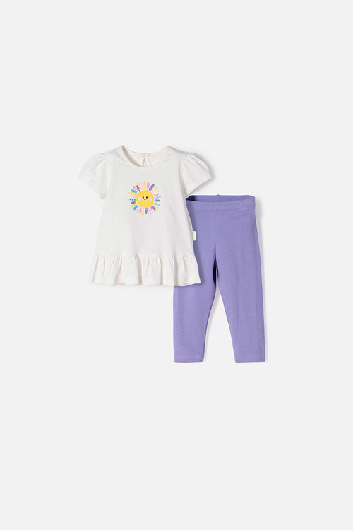 CONJUNTO DE LITTLEMIC CON PANTALÓN LARGO MULTICOLOR PARA BEBÉ NIÑA