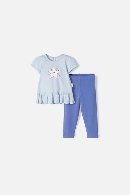 CONJUNTO DE LITTLEMIC CON PANTALÓN LARGO MULTICOLOR PARRA BEBÉ NIÑA