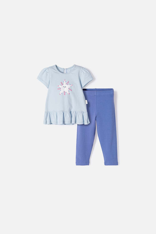 CONJUNTO DE LITTLEMIC CON PANTALÓN LARGO MULTICOLOR PARRA BEBÉ NIÑA