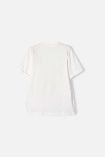 POLERA DE CAPYBARA MARFIL ESTAMPADA EN FRENTE PARA NIÑA