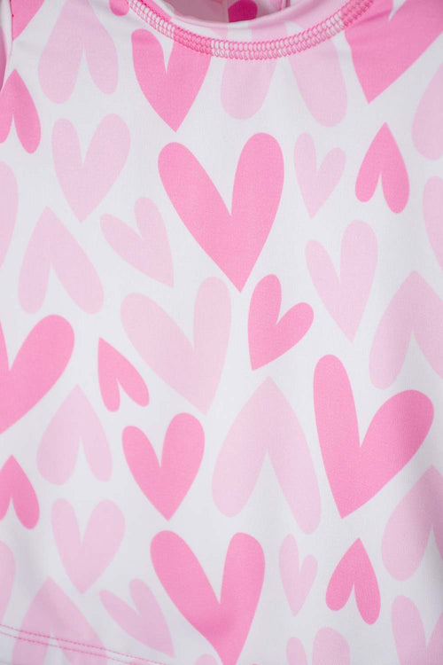 VESTIDO DE BAÑO DE LITTLEMIC CON GORRO ROSADO PARA BEBÉ NIÑA