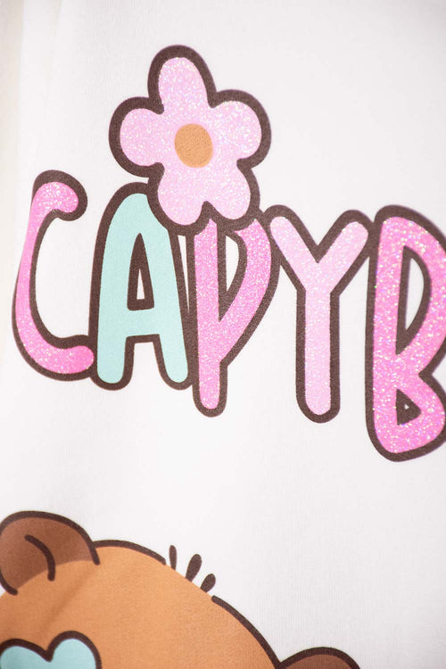 POLERON DE CAPYBARA MARFIL DE DISEÑO CERRADO PARA NIÑA