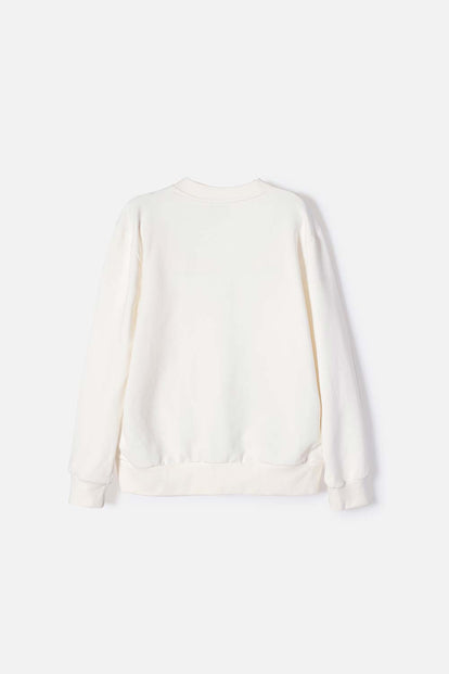 POLERON DE CAPYBARA MARFIL DE DISEÑO CERRADO PARA NIÑA