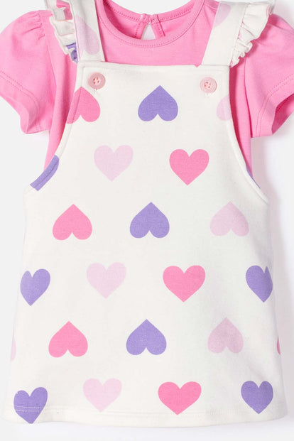 VESTIDO DE LITTLEMIC TIPO JARDINERA MULTICOLOR PARA BEBÉ NIÑA