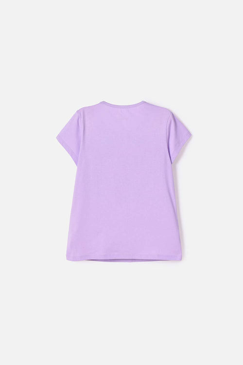 POLERA DE CAPYBARA MANGA CORTA VIOLETA PARA NIÑA