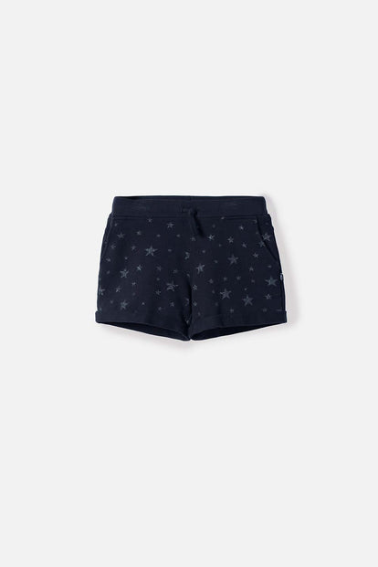 SHORT DE MIC CON CORDÓN NEGRO PARA NIÑA