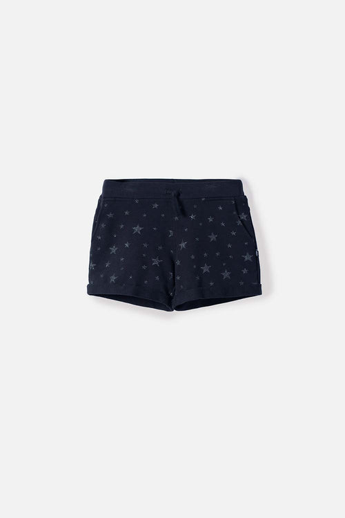 SHORT DE MIC CON CORDÓN NEGRO PARA NIÑA