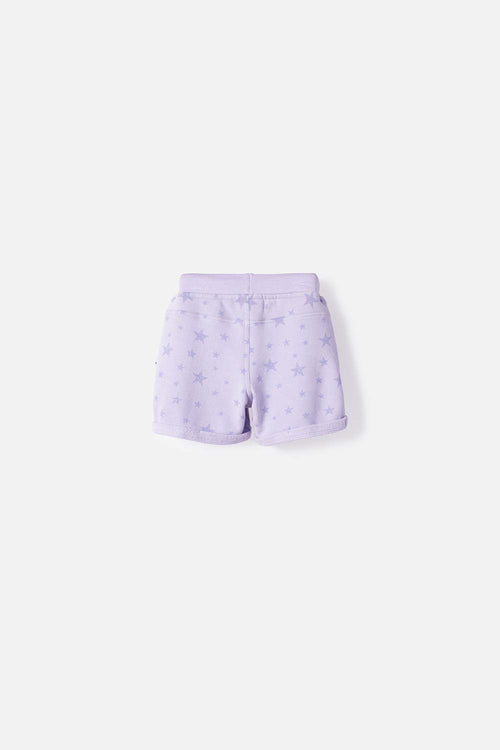 SHORT DE LITTLEMIC CON CORDÓN LAVANDA PARA NIÑA 2T A 5T