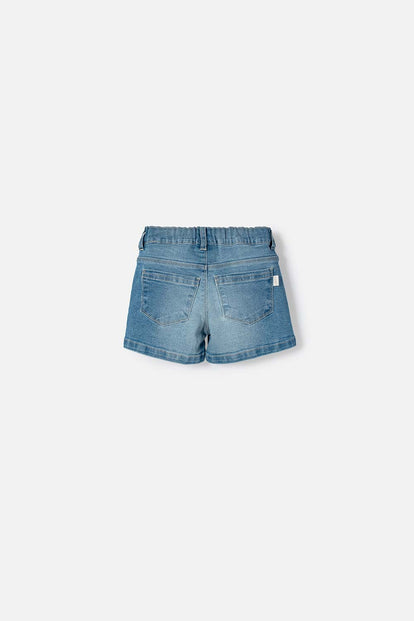 SHORT DE LITTLEMIC CON BOLSILLOS AZUL PARA NIÑA 2T A 5T