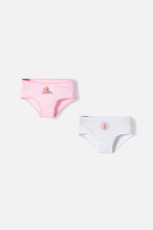 PACK X2 PANTIES DE CAPYBARA ROSA Y BLANCO PARA NIÑA