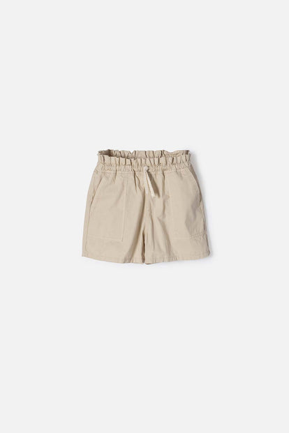 SHORT DE MIC CON CORDÓN CAQUI PARA NIÑA