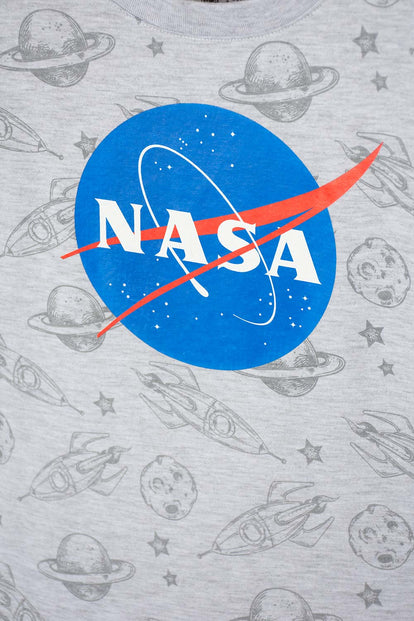 POLERA DE LA NASA MANGA CORTA GRIS PARA NIÑO