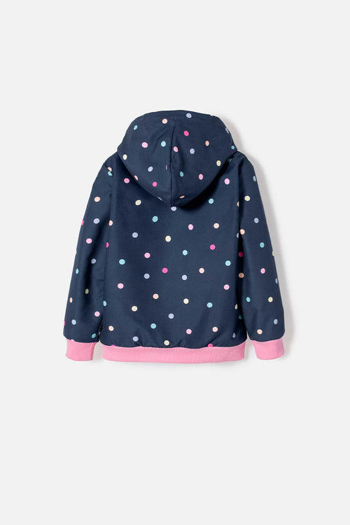 CHAQUETA DE LITTLEMIC CON CAPUCHA AZUL PARA NIÑA 2T A 5T