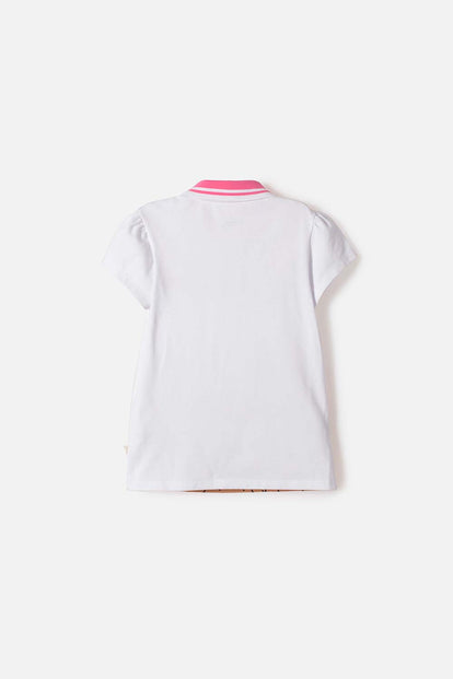 POLERA CAPIBARA TIPO POLO BLANCO PARA NIÑA