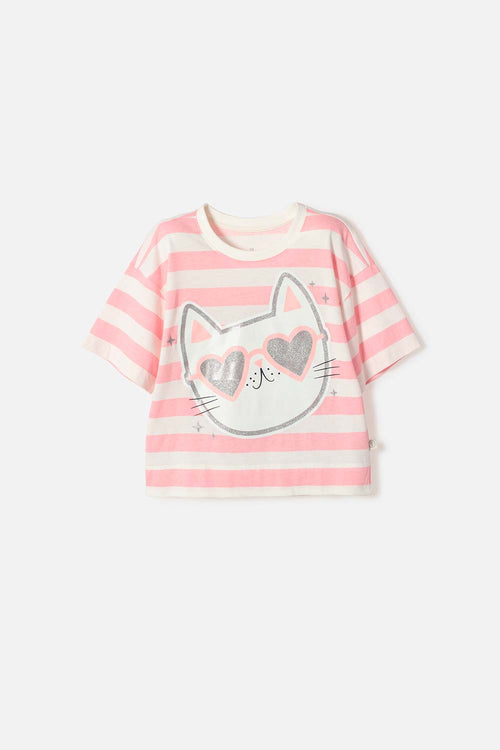 POLERA DE MIC MANGA CORTA MULTICOLOR PARA NIÑA