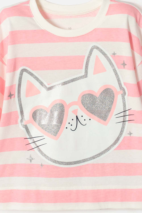 POLERA DE MIC MANGA CORTA MULTICOLOR PARA NIÑA
