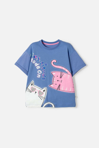 POLERA DE MIC MANGA CORTA MULTICOLOR PARA NIÑA