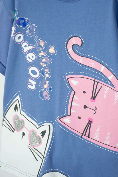 POLERA DE MIC MANGA CORTA MULTICOLOR PARA NIÑA