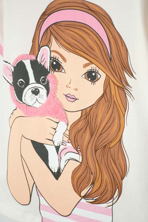 POLERA DE MIC MANGA CORTA MULTICOLOR PARA NIÑA